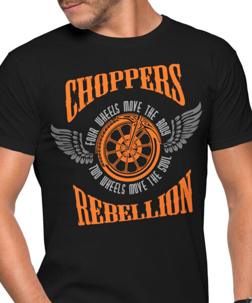 Motorkářské tričko Choppers Rebellion: Jedině ikonický chopper