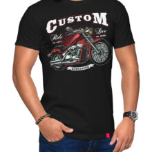 Motorkářské tričko Custom Rebellion: Láska k custom motorkám